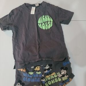 H&M Disney Mickey Mouse 2 piece short outfit 3T